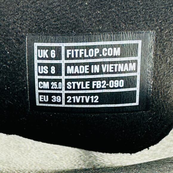 FitFlop Women's Lulu Art-Denim All Black Toe Post Sandals FB2-090 Size 8 - Picture 11 of 11